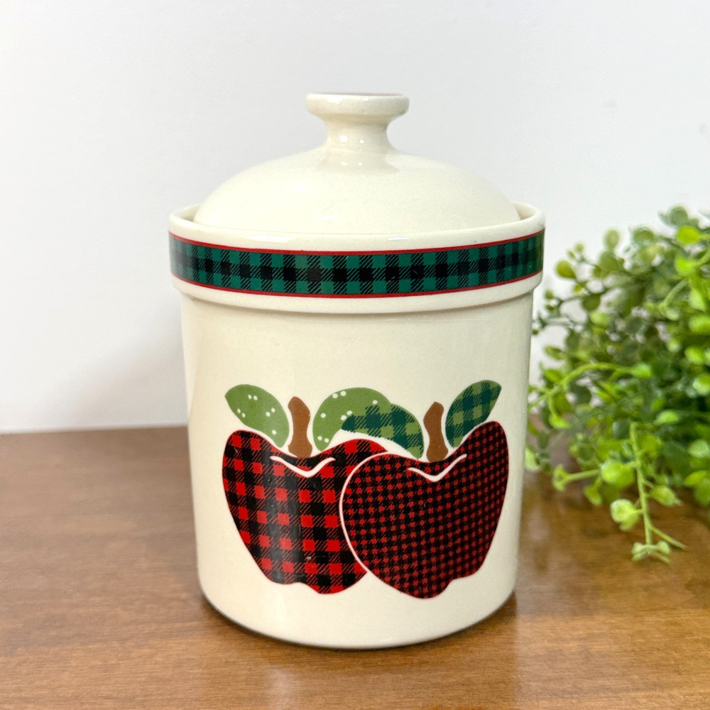Vintage Applejack International China Kitchen Canister with Lid 5.75" Ingleman